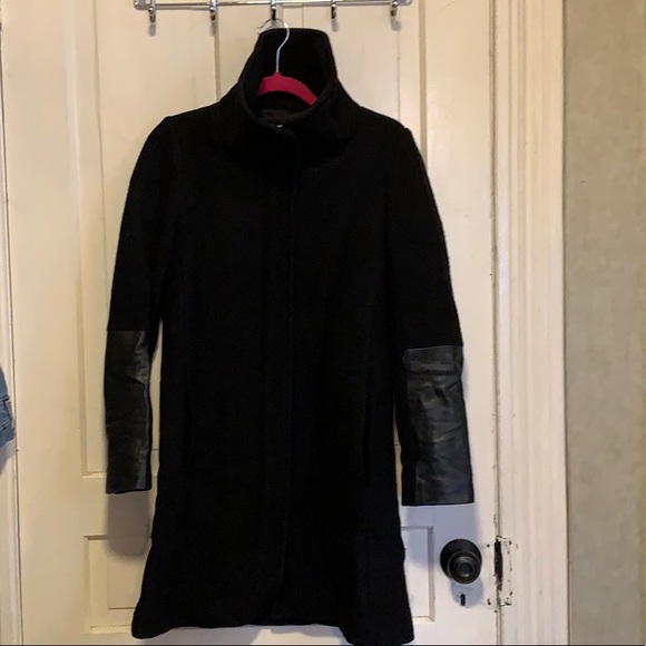 Club Monaco Wayland Coat with leather sleeves - Picture 3 of 7